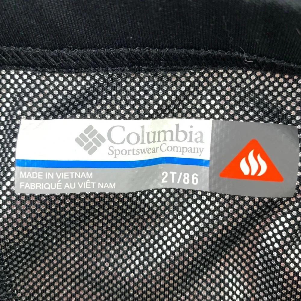 Columbia Omni-Heat Midweight Baselayer Top+Bottom Set Kids size 2T Black Thermal